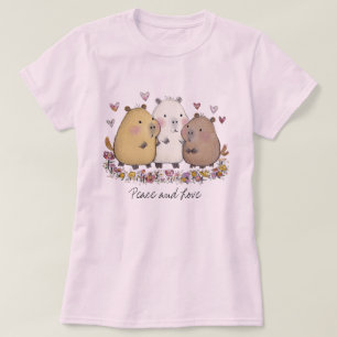 Peace and Love Capybara T-shirt