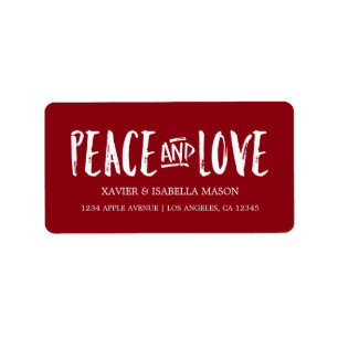 Peace And Love   Choose Background Colour Label
