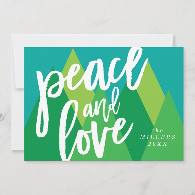 Peace and Love Christmas Card, Holiday Card (Front)