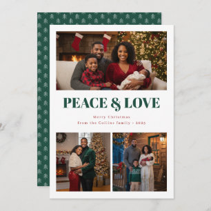 Peace and Love Christmas Photo Card