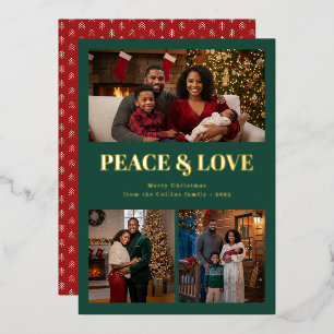 Peace and Love Christmas Photo Card