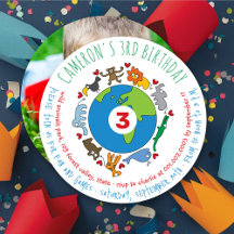 Peace And Love Cute Cartoon Animals of The World