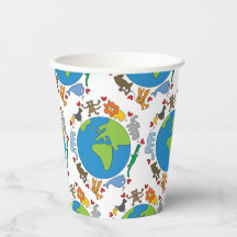 Peace And Love Cute Cartoon Animals of The World