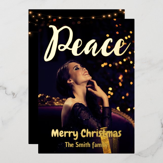 Peace and love for Christmas, photo modern minimal (Front/Back)