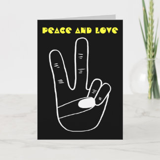 Peace and Love Greeting Card (yellow logo)