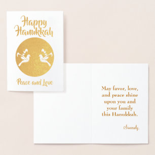 Peace and Love Hanukkah Greeting Foil Card