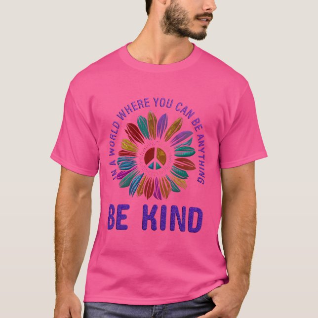Peace and Love Hippie Boho Be Kind  T-Shirt (Front)