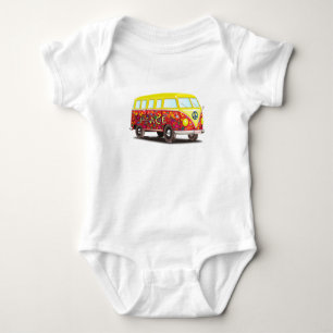 Peace and Love Hippy Bus Baby Bodysuit