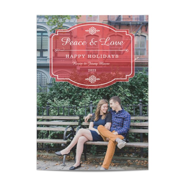 Peace and Love Holiday Photo Card (Creator Uploaded)