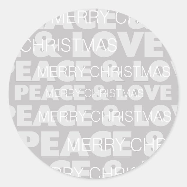 Peace and Love Holiday Round Sticker (Front)