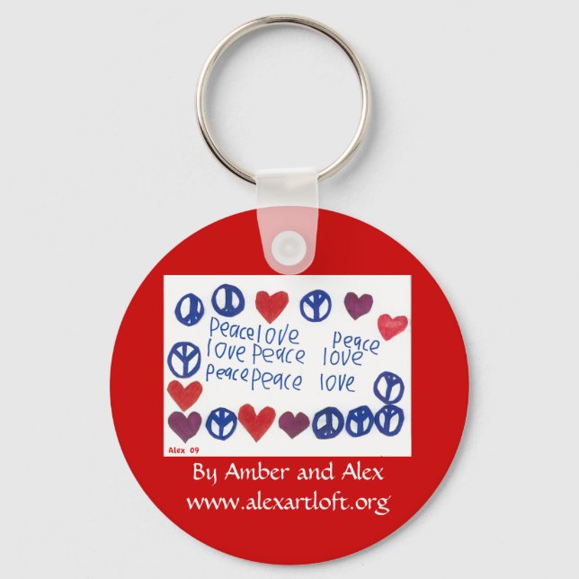 Peace and Love Key Chain (Front)