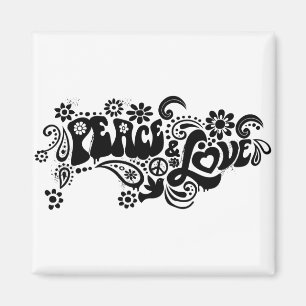 Peace and love magnet