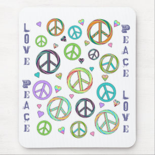 Peace and Love Mouse Pad