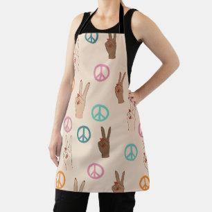 Peace and Love Multicultural Hand Pattern Apron