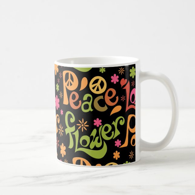 Peace and Love Pattern Coffee Mug (Right)