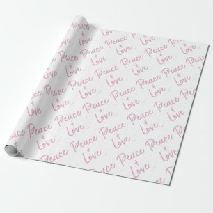 PEace-and-Love-Pink Wrapping Paper