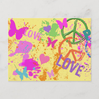 PEACE AND LOVE POSTCARD