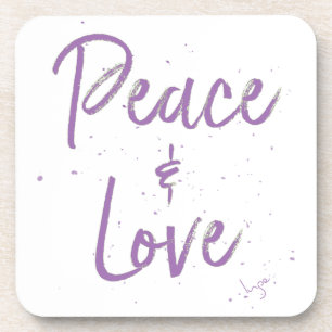 PEACE-and-Love-Purple Coaster