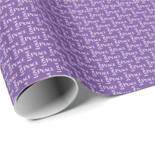PEACE AND LOVE  Purple Holiday Wrapping Paper