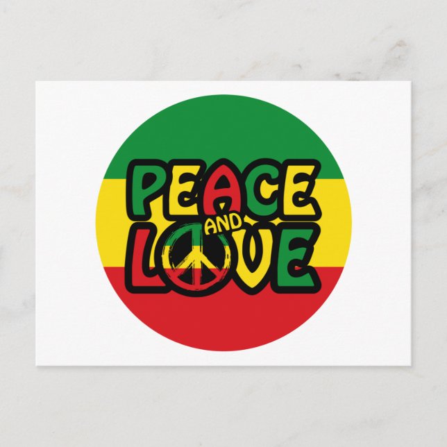 PEACE and LOVE, reggae style Postcard (Front)