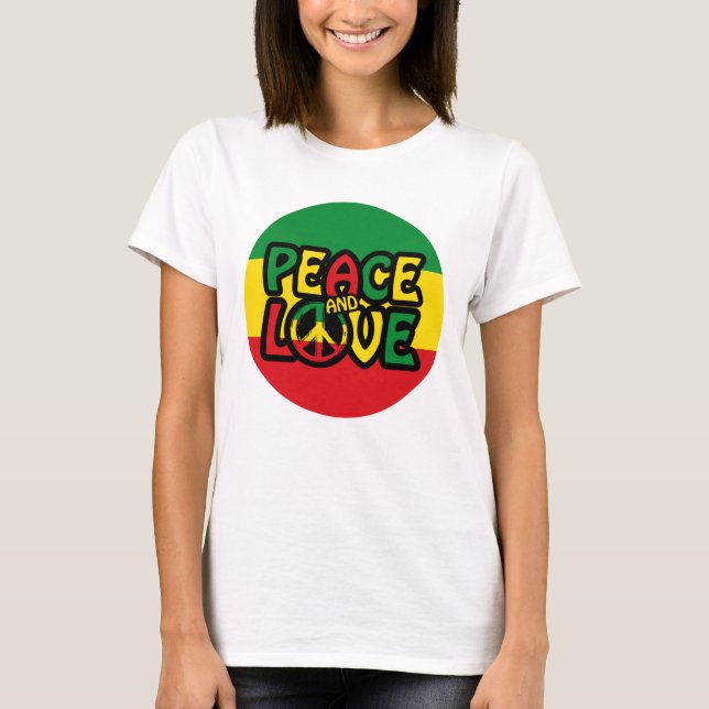 PEACE and LOVE, reggae style T-Shirt (Front)