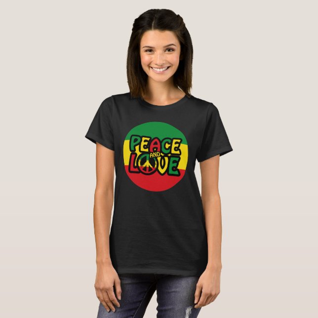 PEACE and LOVE, reggae T-Shirt (Front Full)