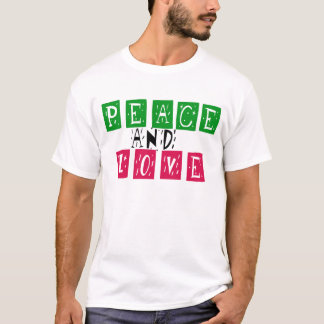 Peace and Love Retro  Valentine T-Shirt