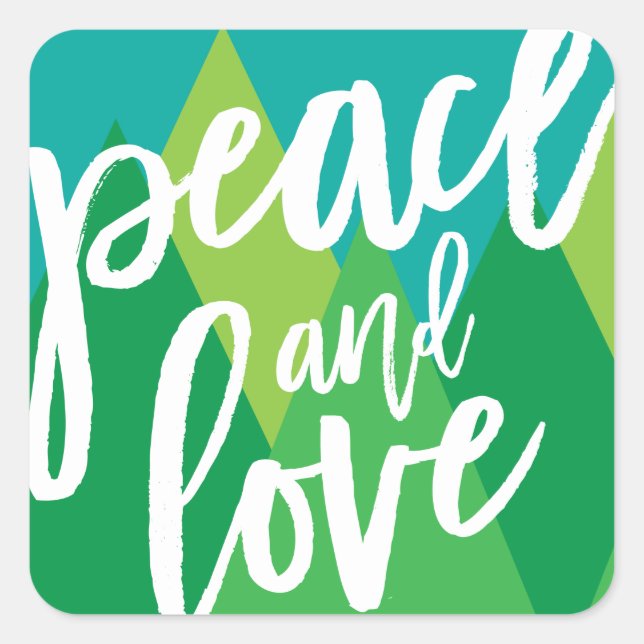 Peace and Love sticker, label, envelope seal (Front)