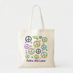 Peace and Love Tote Bag