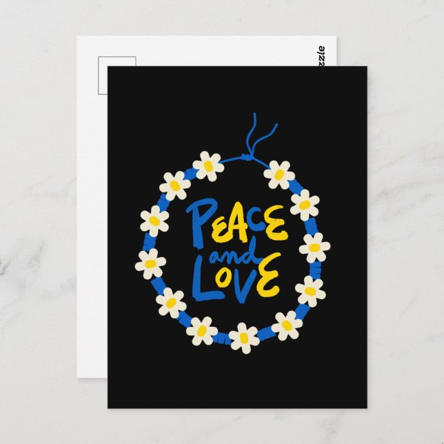 Peace and Love Ukraine Flower Wreath  Postcard (Front/Back)