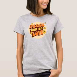 Peace and Or Love Retro 60s Groovy Flower Power T-Shirt