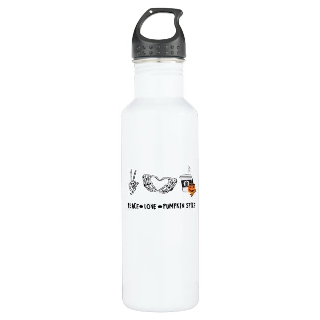 Peace And Pumpkin Spice, Halloween Skeletons Class 710 Ml Water Bottle (Front)