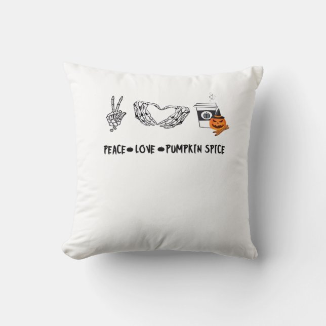 Peace And Pumpkin Spice, Halloween Skeletons Class Cushion (Front)