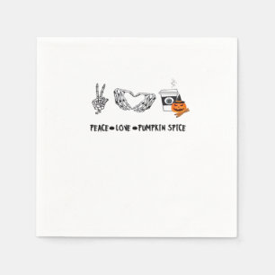 Peace And Pumpkin Spice, Halloween Skeletons Class Napkin
