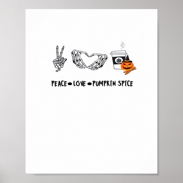 Peace And Pumpkin Spice, Halloween Skeletons Class Poster (Front)
