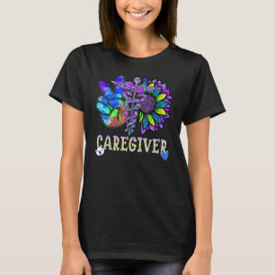 Peace And Sunflower Caregiver Medical Symbols The  T-Shirt