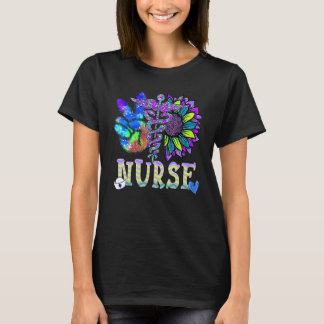 Peace And Sunflower Nurse Classic Symbol The Caduc T-Shirt