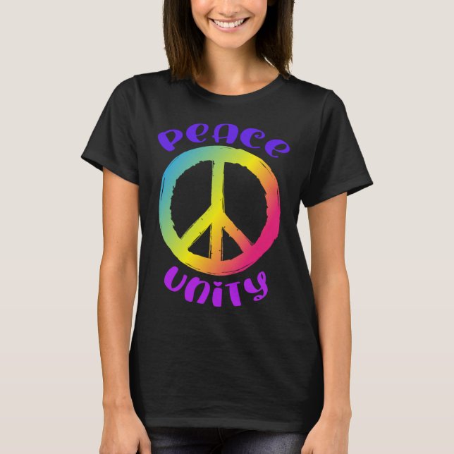 Peace and Unity Peace Sign Symbol T-Shirt (Front)
