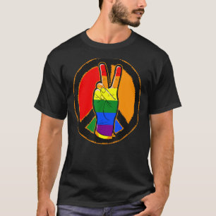 Peace and Victory Sign Love Tolerance LGBT T-Shirt