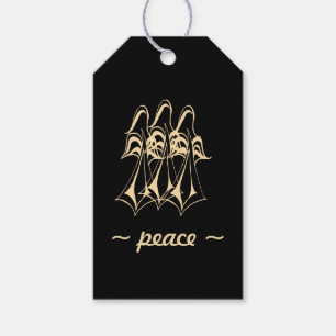 Peace! Angel Gold on Black Gift Tags