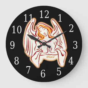Peace Angel Round Clock