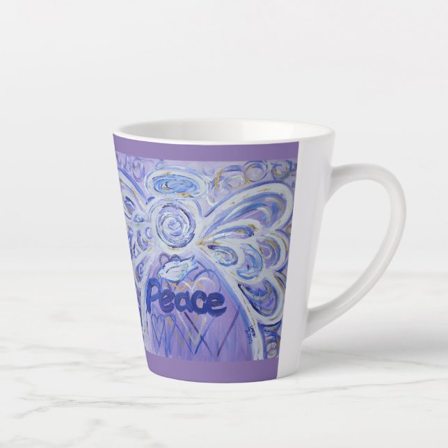 Peace Angel Word Art Custom Latte Mug Cup (Right)