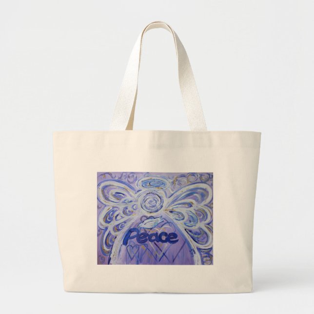 Peace Angel Word Art Tote Bag (Front)