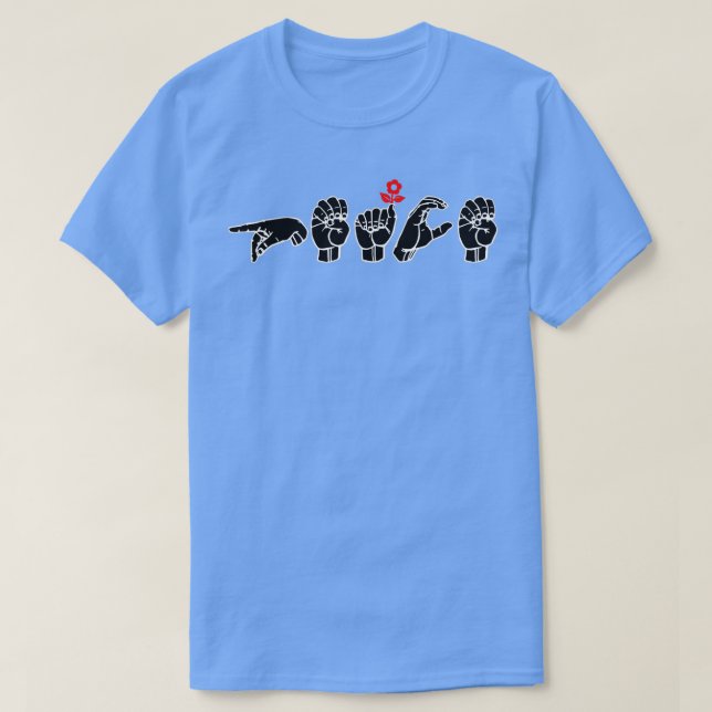 PEACE ASL Sign Language Design 1 T-Shirt (Design Front)