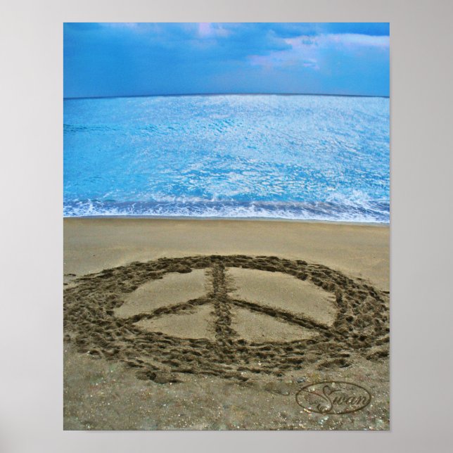 peace at the ocean poster (Front)