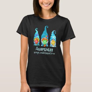 Peace Autism Accept Awareness Day Gnome Love Puzzl T-Shirt