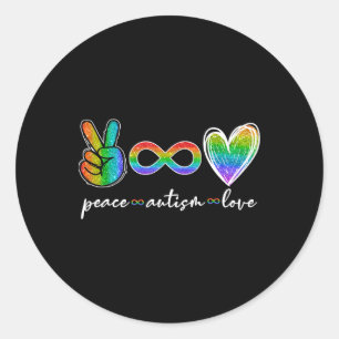 Peace Autism Love Infinity Symbol Autism Awareness Classic Round Sticker
