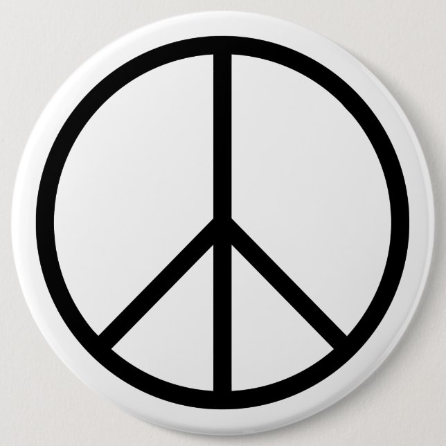 Peace B&W 6 Cm Round Badge (Front)