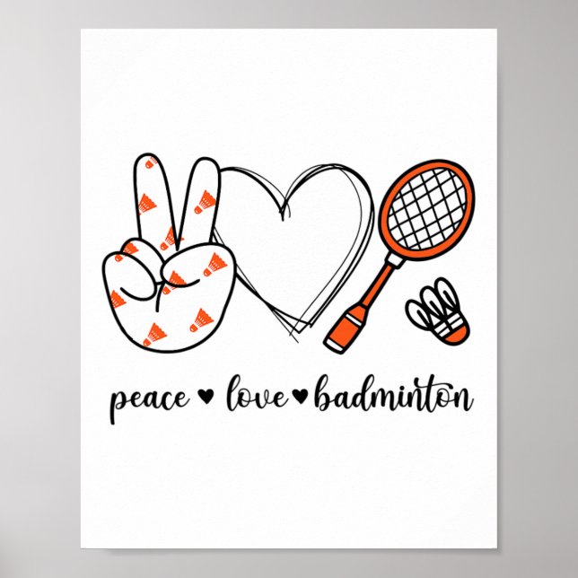 Peace Badminton Golfing Peace Hand Sign Badminton  (Front)
