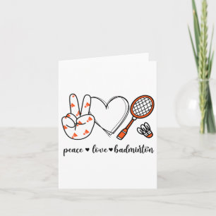 Peace Badminton Golfing Peace Hand Sign Badminton  Card